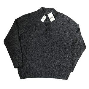 Barbour Sid Half Zip Wool & Cotton Sweater Navy Marl Size XXL